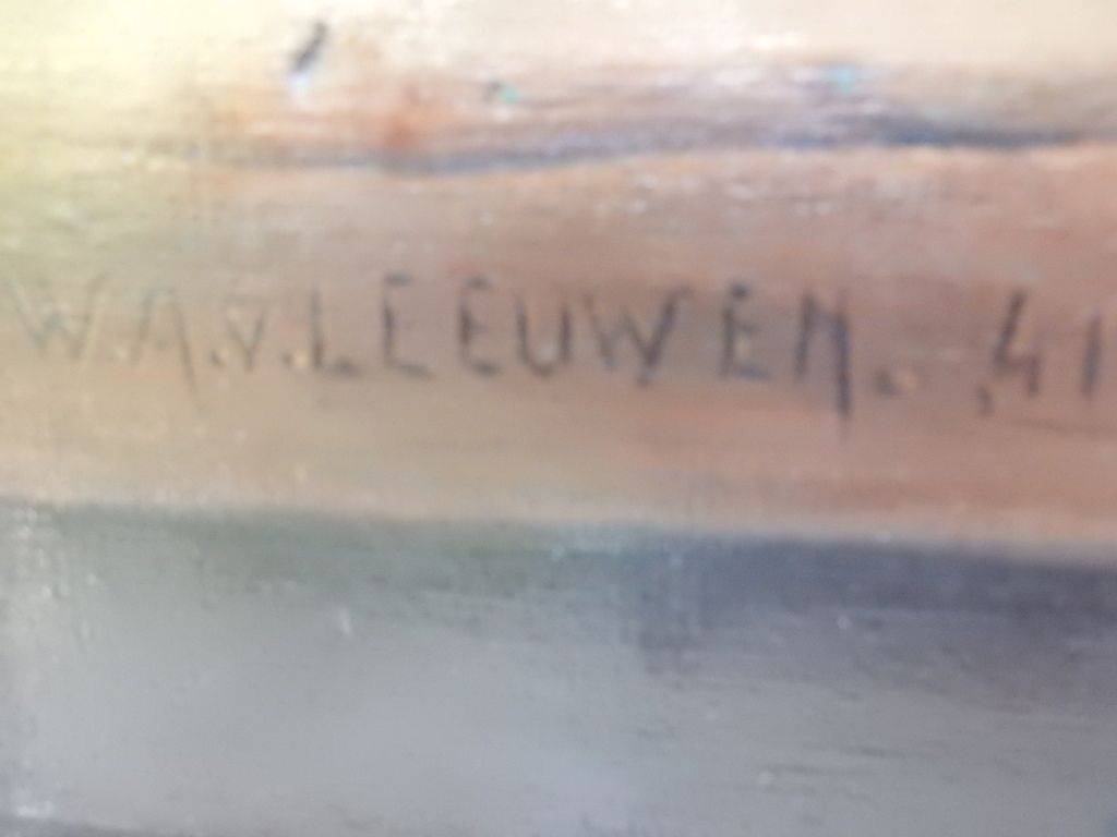 W.A. van Leeuwen, stilleven,olieverf op linnen,  l.o gesig, '41 kopen? Bied vanaf 350!