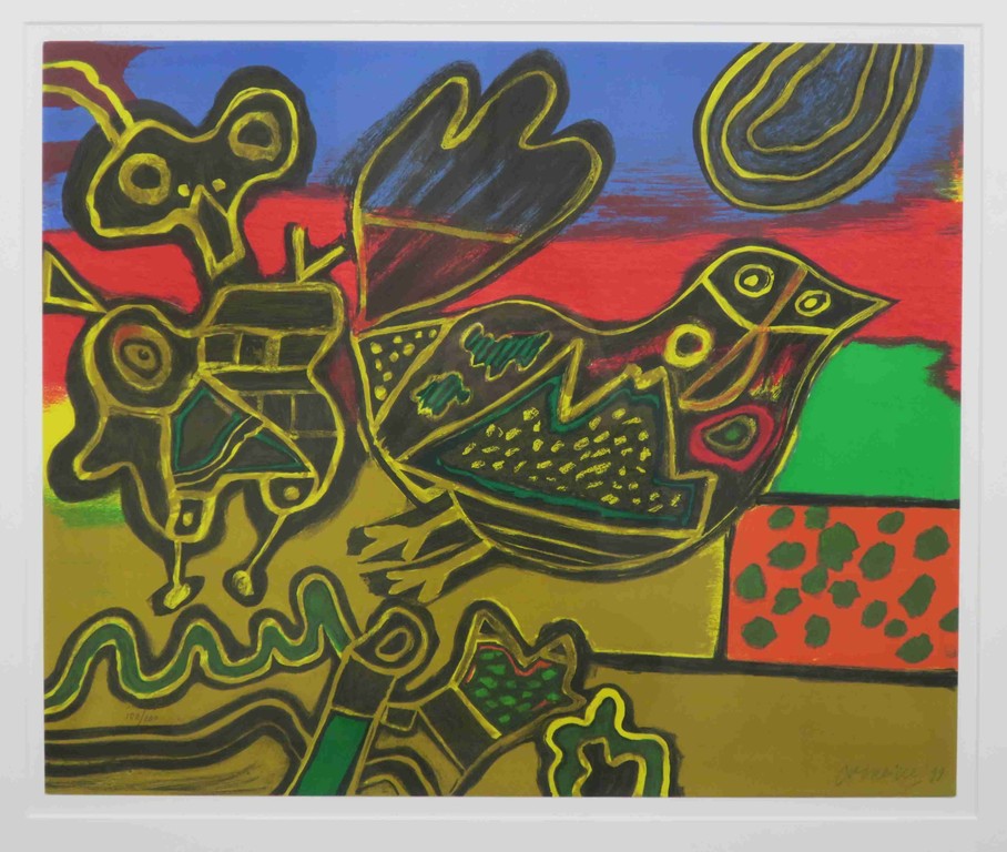 Corneille: Litho, Oiseau ne du paysage - Luxe Ingelijst (Groot) kopen? Bied vanaf 200!