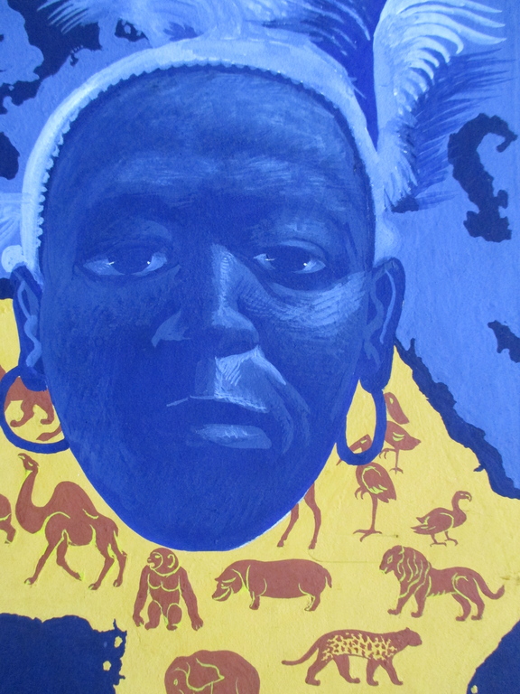 LAATSTE KEER!!LAGERE PRIJS Doeve, gouache, ontwerp boek Zanzaboekoe.., met boek verkocht voor € 55!