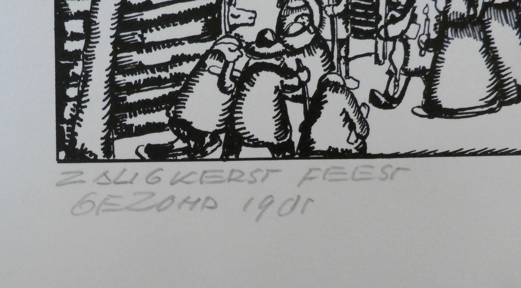 Toon Tieland - litho: zalig kerstfeest, gezond 1985 - 1984 kopen? Bied vanaf 45!
