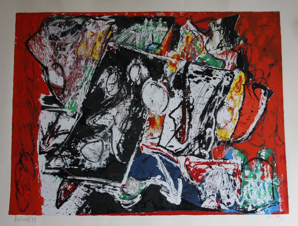 Jacques Doucet, zeefdruk (1991), z.t.  verkocht voor € 140!