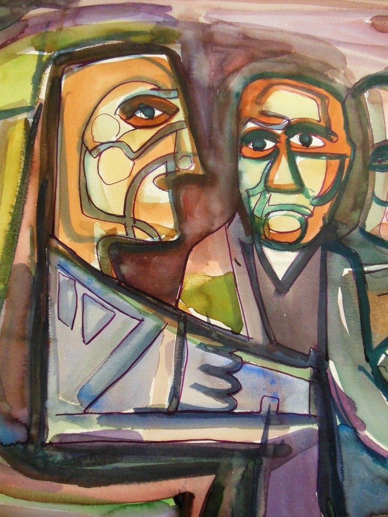 Cees Heuff: Gemengde techniek, Personen kopen? Bied vanaf 40!