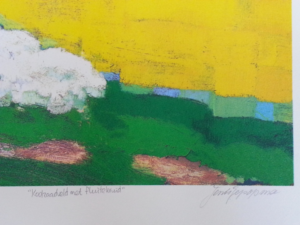 Jentsje Popma, zeefdruk met lijst,  kopen? Bied vanaf 30!