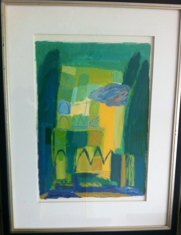 B. Baldin, acrylverf op papier, Landschap 2 kopen? Bied vanaf 40!