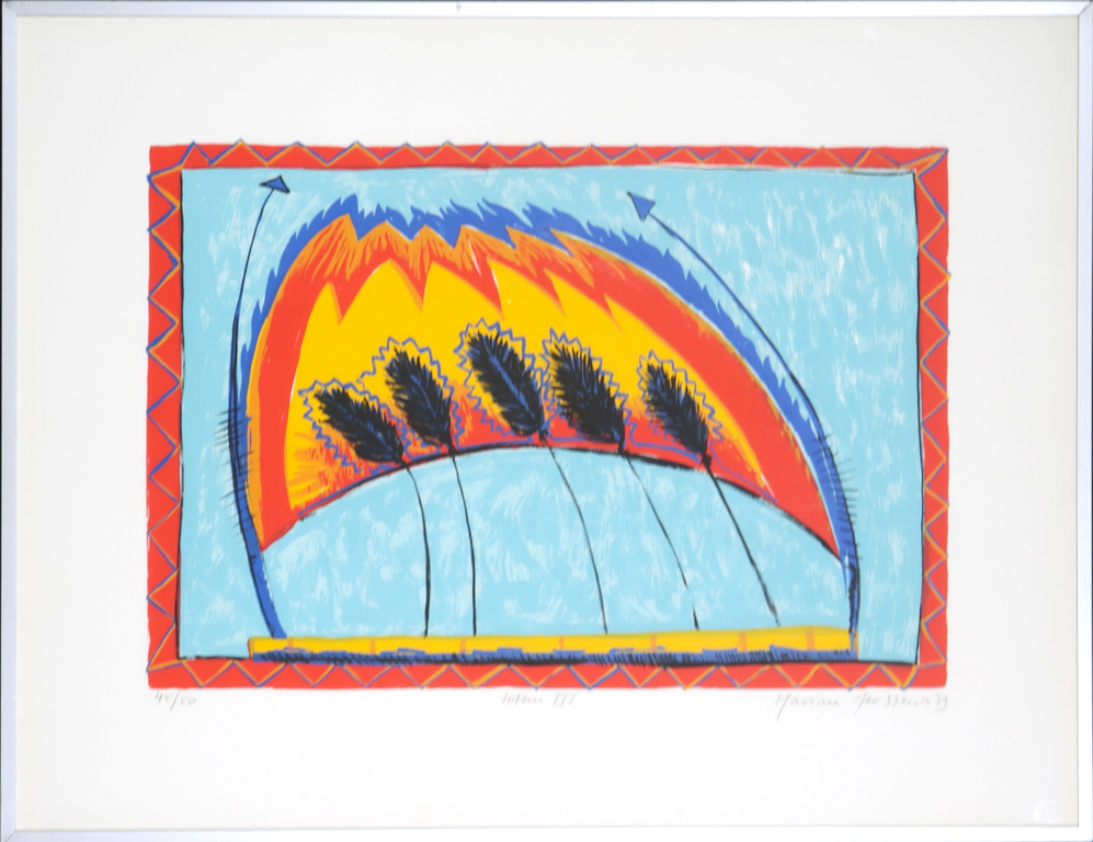 Onbekende kunstenaar: Zeefdruk, Totem III - Ingelijst kopen? Bied vanaf 1!