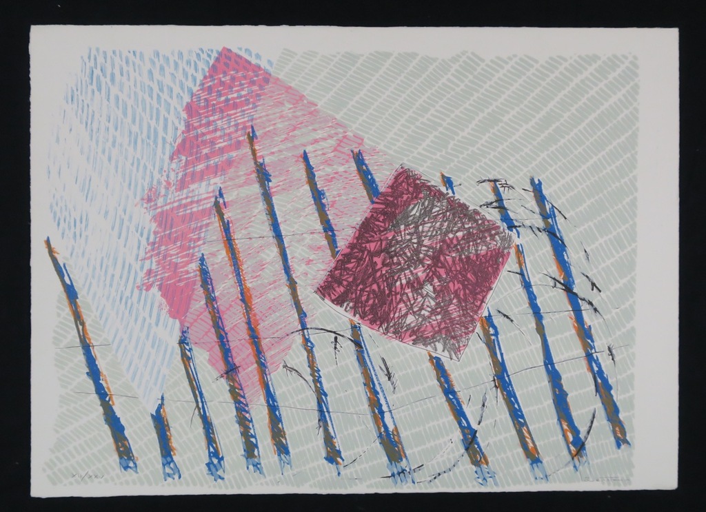 Ernst Lowensteyn: Litho, Compositie (roze/blauw) kopen? Bied vanaf 1!