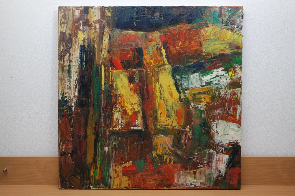 Piet MIDDELHOEK (Brielle 1930-2004) - olieverf op doek - abstracte compositie II verkocht voor € 170!