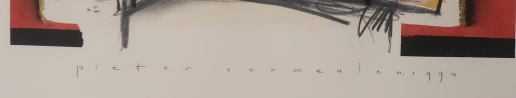 Pieter Vermeulen: Gemengde techniek op papier, Z.T. IV - Ingelijst kopen? Bied vanaf 35!