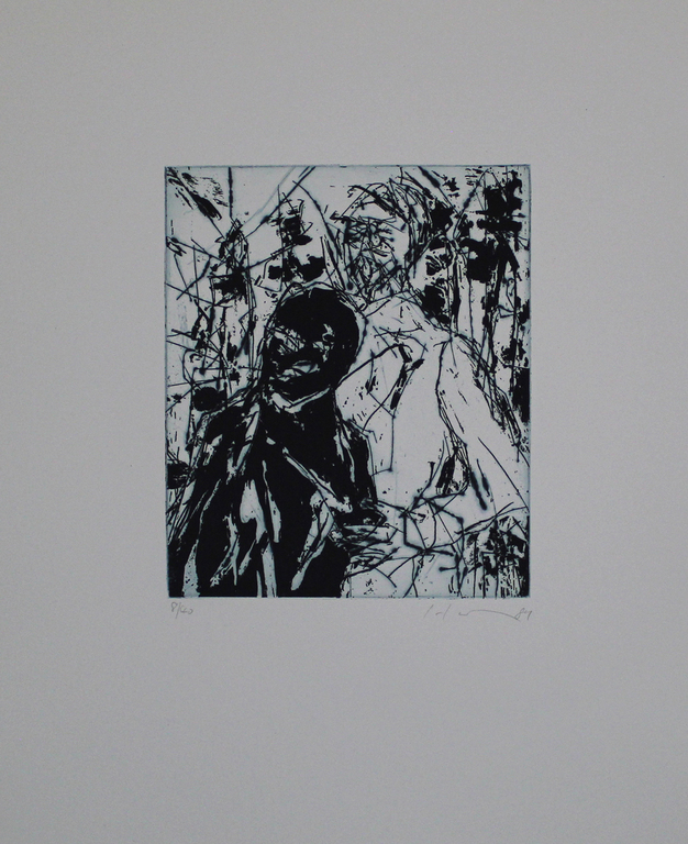 FRIEDEMANN HAHN -Das lange Wandern- Ets op handgeschept papier.1989. Gesigneerd. kopen? Bied vanaf 45!