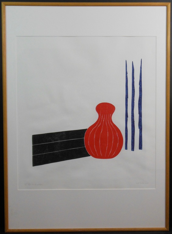 Tiddo Nieboer: Houtsnede, Stilleven -Ingelijst kopen? Bied vanaf 80!