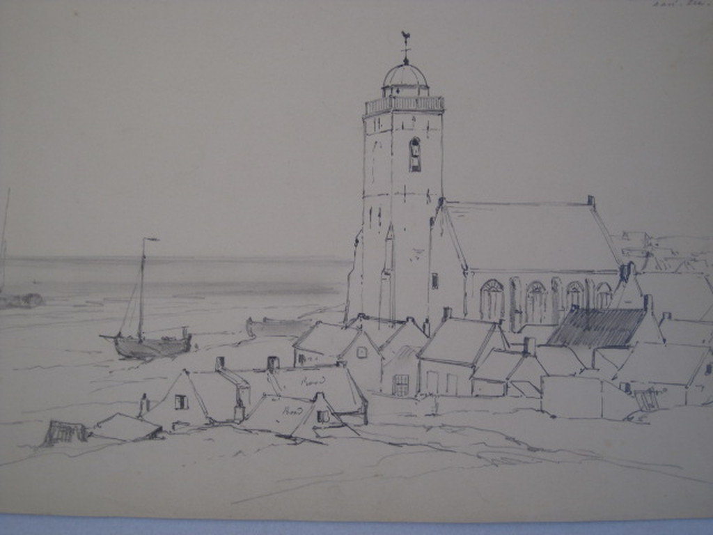 Antieke potloodtekening "strand Katwijk Andreaskerk" George L Kiers (1838-1916) kopen? Bied vanaf 1!
