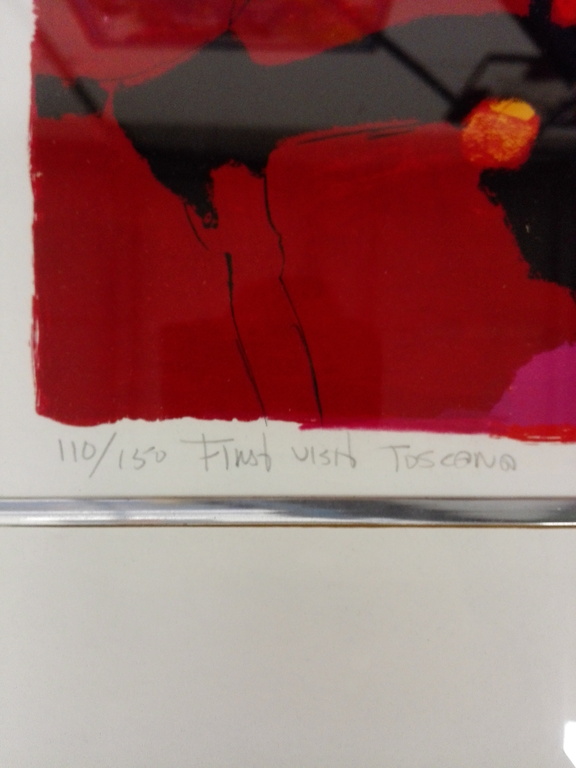 Frank Lejeune, zeefdruk op papier in lijst, Titel: first visit Toscane kopen? Bied vanaf 75!