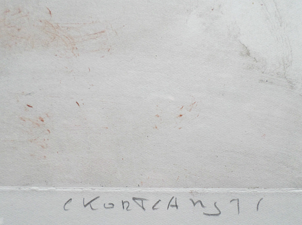 Cees Kortlang - Abstract, ets (mooi ingelijst) kopen? Bied vanaf 75!