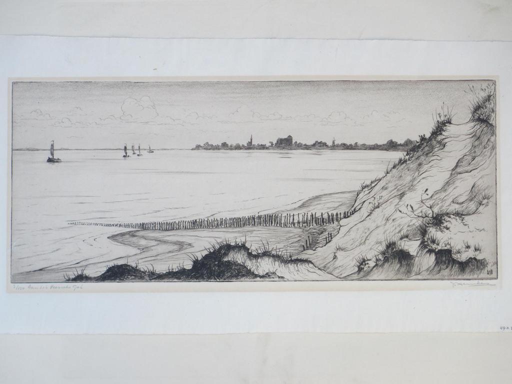 Johan Hemkes, Aan het Veersche Gat, Ets verkocht voor € 65!