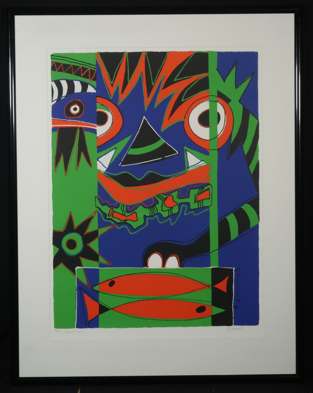 Marianne Naerebout: Zeefdruk, African Mask - Ingelijst (Groot) verkocht voor € 50!