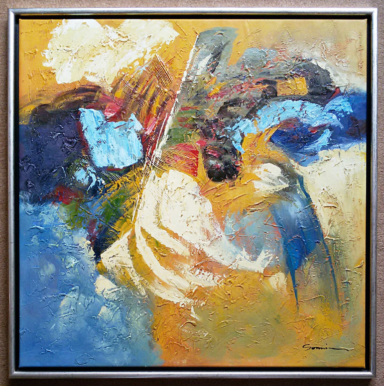 Abstract, olieverf op doek (mooi ingelijst) kopen? Bied vanaf 150!