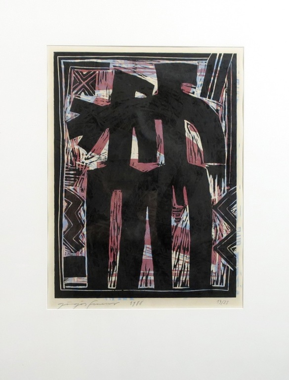 Ferenc Gogos: Lino, Zonder titel blauw - Ingelijst kopen? Bied vanaf 35!