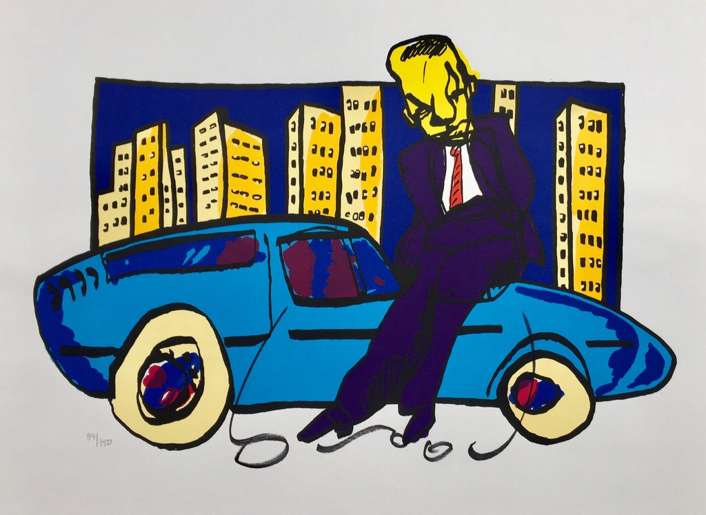 Herman Brood - Originele Handgesigneerde Zeefdruk: "Sharp Dressed" verkocht voor € 150!