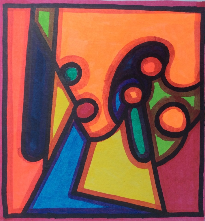 Jack Vissers, acryl op papier kopen? Bied vanaf 1!