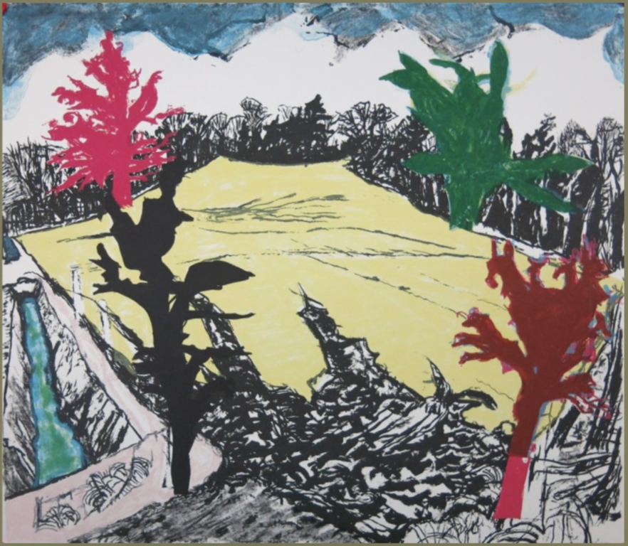 Hans Ebeling Koning: Zeefdruk, Landschap kopen? Bied vanaf 1!