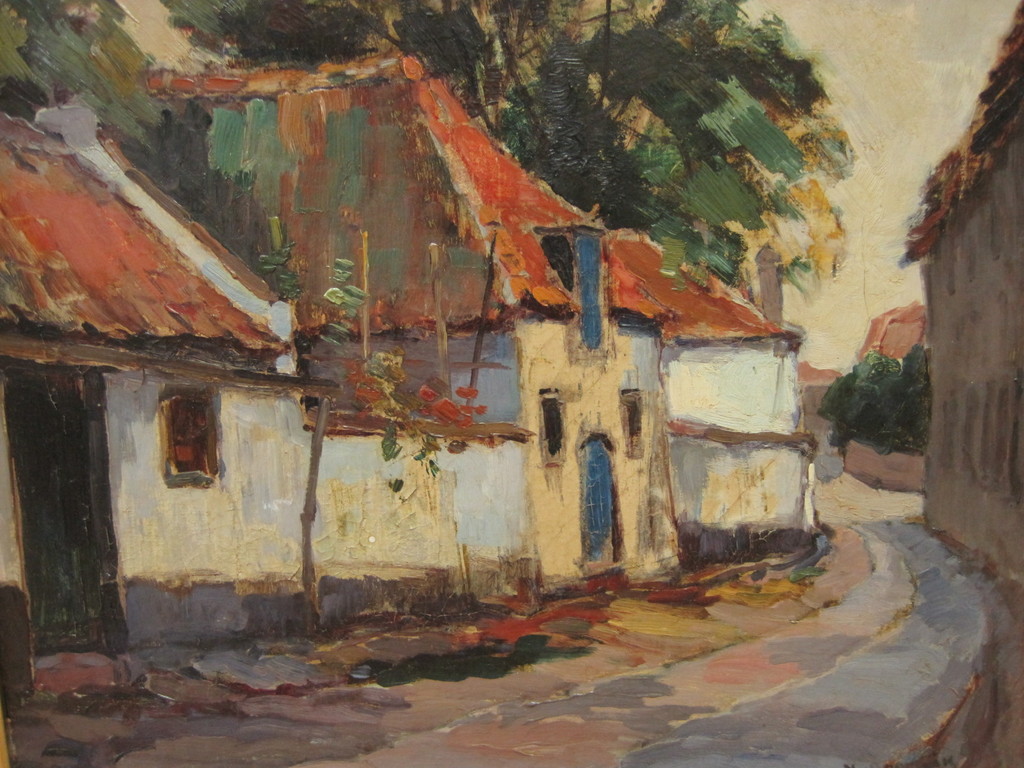 H V Doornik 1880-1936 olieverf  "zomer in Elburg" Gelderland  omstreeks 1920 kopen? Bied vanaf 1!