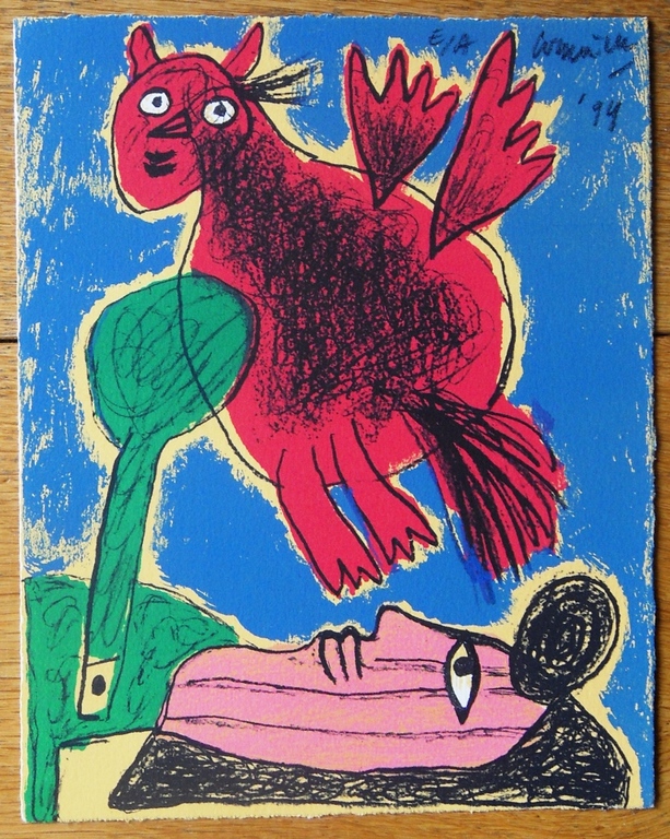 Corneille: Vogel in rood verkocht voor € 50!