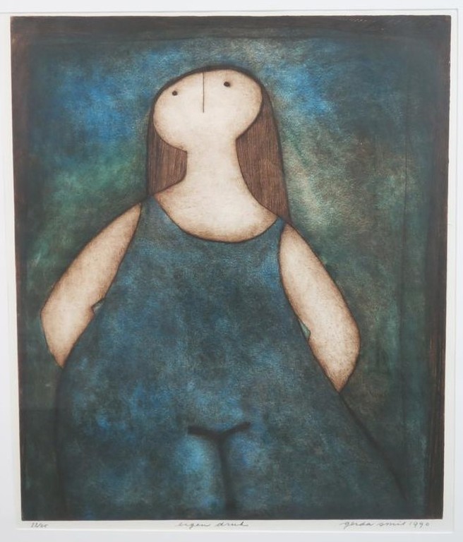 Gerda Smit: Ets, Meisje - Ingelijst  kopen? Bied vanaf 70!