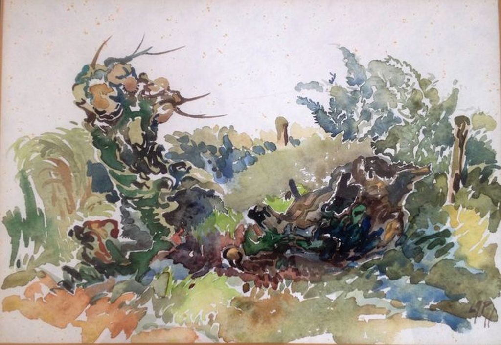 Onbekende Kunstenaar: Aquarel, zonder titel, Monogram LJP kopen? Bied vanaf 1!