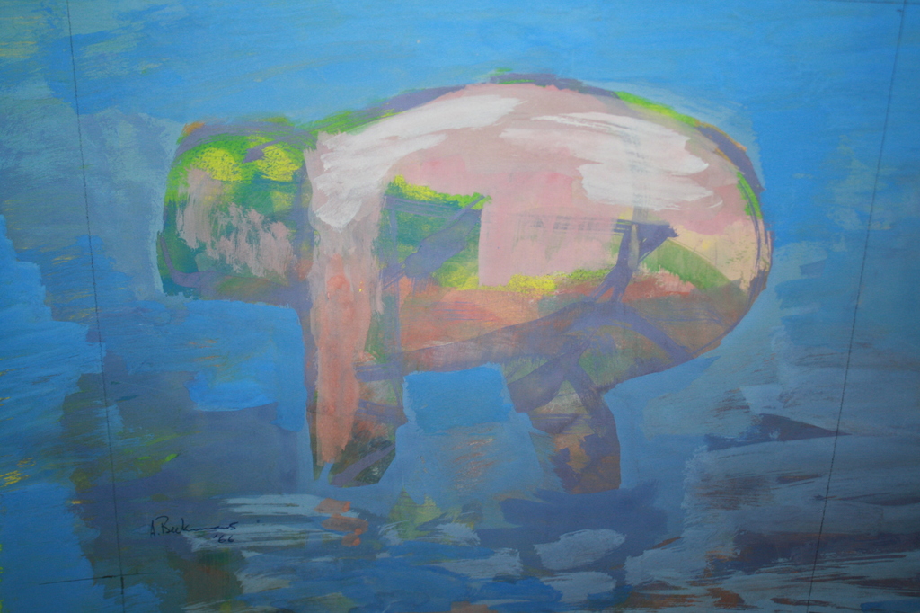 BADEN NAAKT - gemengde techniek schilderij AD BEEKMANS kopen? Bied vanaf 29!