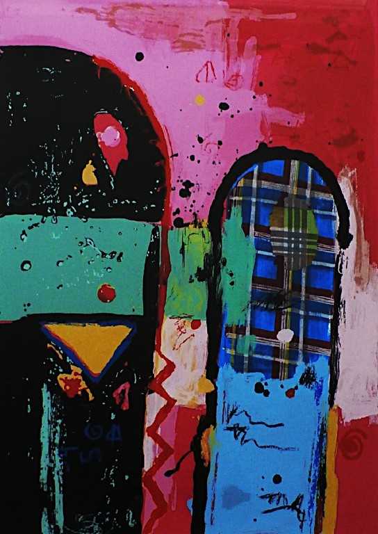 Marcel Pinas - zeefdruk: Afaka 2 - ingelijst kopen? Bied vanaf 100!