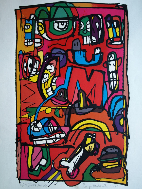 George Heidweiller : Zeefdruk – Twisted Reminder – gesigneerd – 1996 kopen? Bied vanaf 35!