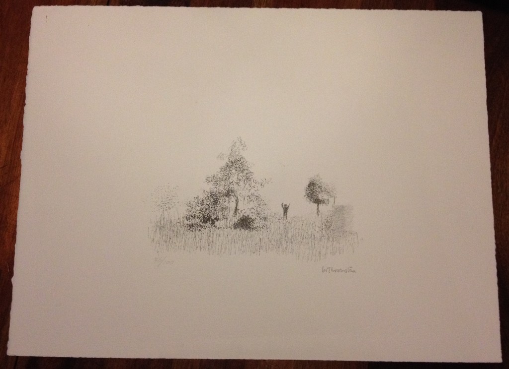 Metten Koornstra (1912-1978): Man in landschap, litho, 1984 kopen? Bied vanaf 1!