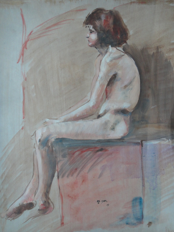 Hollandse school, aquarel, portret van naakt kopen? Bied vanaf 1!