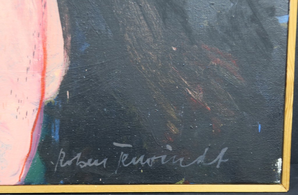 Robert Terwindt: Acryl op doek, Z.T. Twee figuren - Ingelijst kopen? Bied vanaf 200!