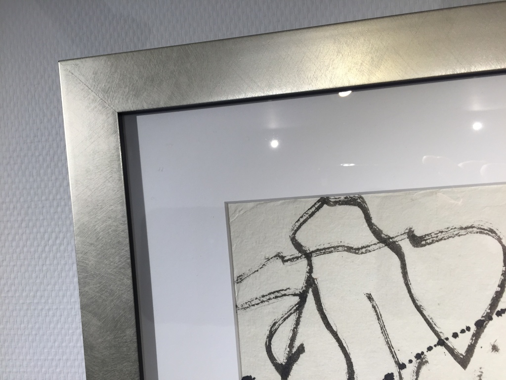 ANTON HEYBOER tekening op dik molen papier Titel: een en een is drie kopen? Bied vanaf 1!