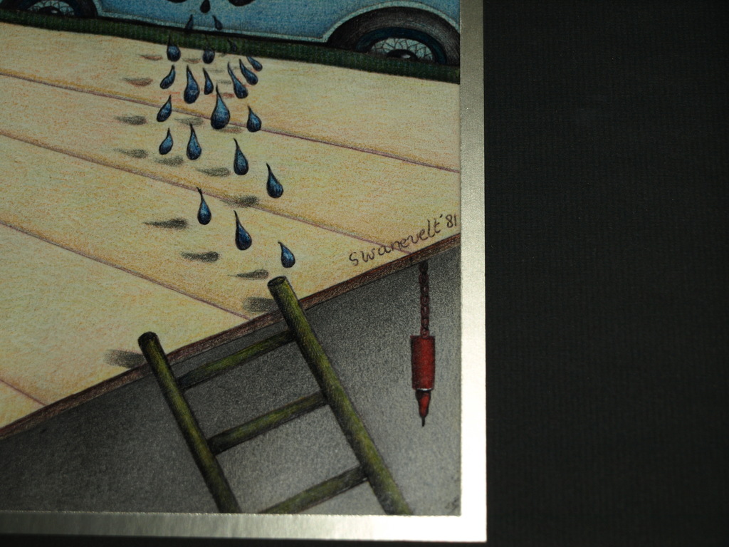 Ineke Swanevelt (1943) : Op het podium – Tekening – Gesigneerd & ingelijst -1981 kopen? Bied vanaf 1!