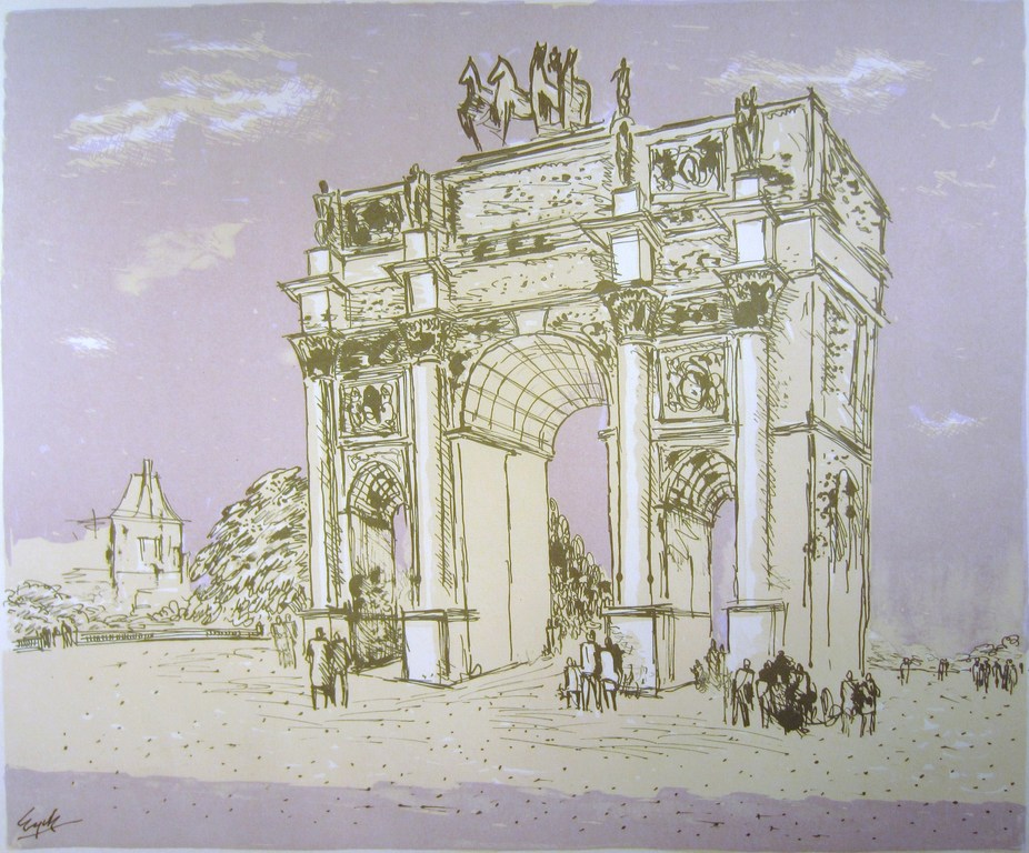 Charles Eyck - Litho Arc du Carrousel - 1947 kopen? Bied vanaf 50!