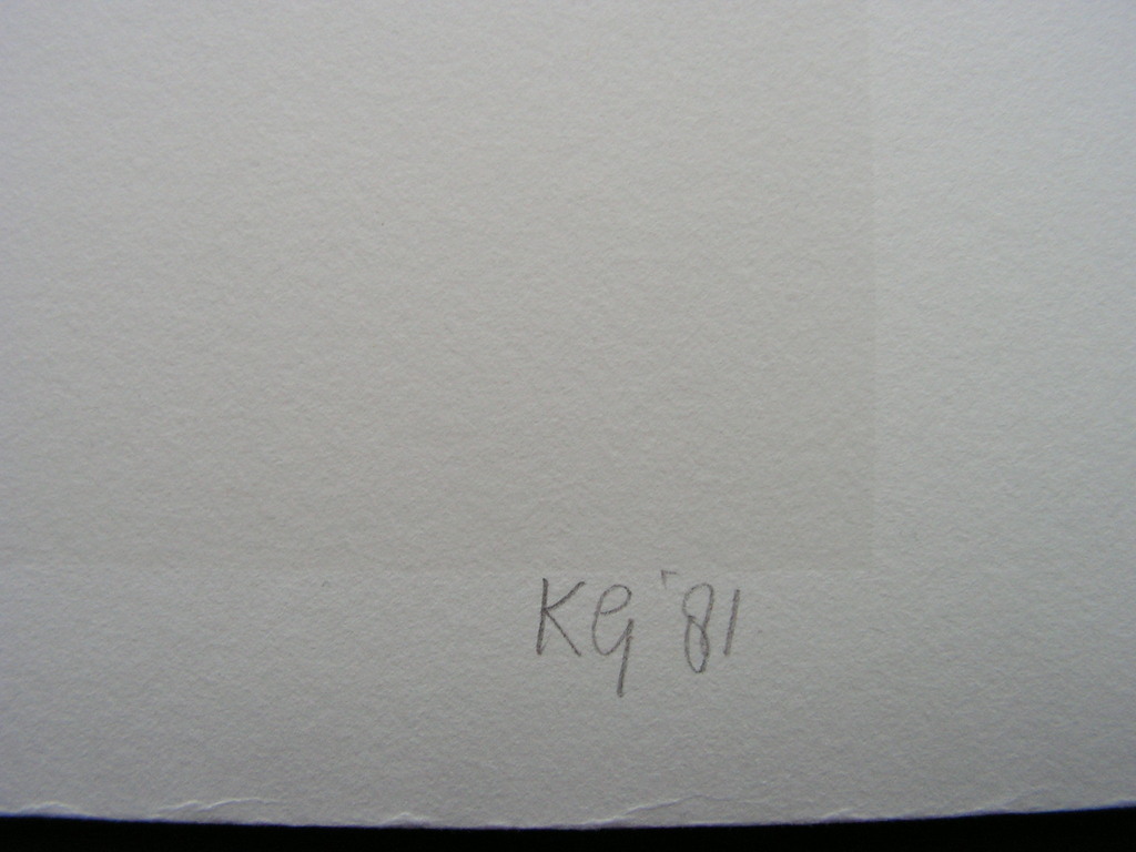 Klaas Gubbels  -  zeefdruk, gesigneerd  -  tafel met 3 stoelen kopen? Bied vanaf 100!