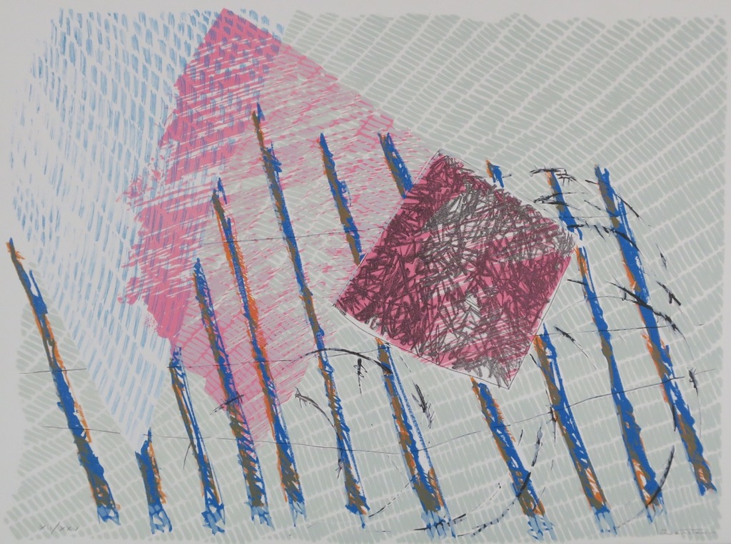 Ernst Lowensteyn: Litho, Compositie (roze/blauw) kopen? Bied vanaf 1!