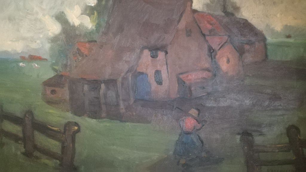 Onbekend kunstenaar (eind 19 de eeuw), Olieverf op doek, Hoevezicht kopen? Bied vanaf 30!