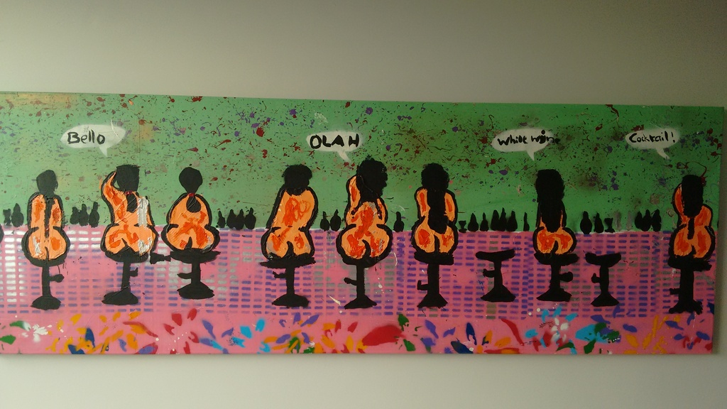 Espen Greger Hagen schilderij, ladies at the bar, 200 cm x 70 cm TOPWERK kopen? Bied vanaf 550!