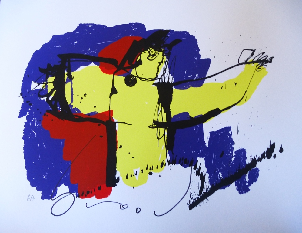 Herman Brood, zeefdruk: de gezegende, handgesigneerd, E.A. verkocht voor € 200!