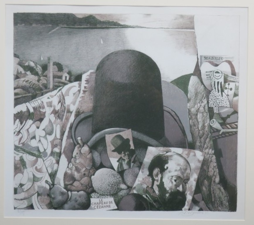 Nicolaas Wijnberg: Litho, Le chapeau de Cezanne - Ingelijst kopen? Bied vanaf 80!