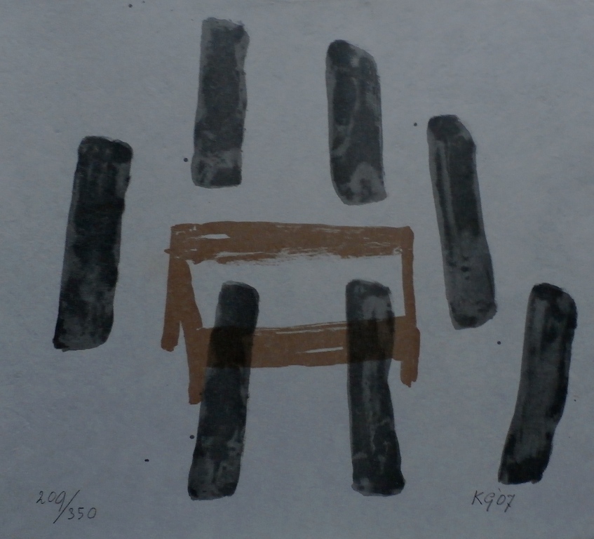 Klaas Gubbels - litho: Het graf, gesigneerd - 2007 verkocht voor € 110!