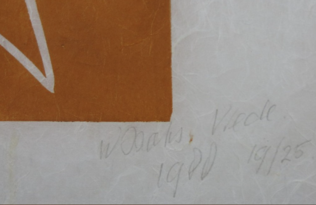 Wim Izaks: Lino op rijstpapier, Vrede oranje (groot) kopen? Bied vanaf 35!