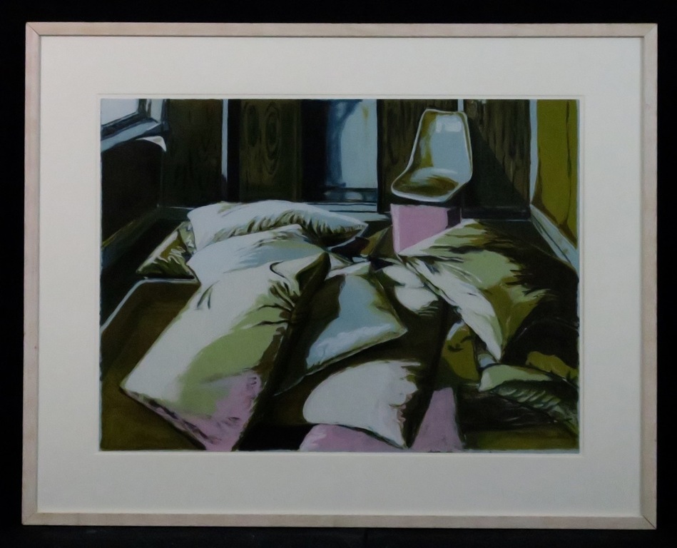 Arjan van Helmond: Zeefdruk, Zonder titel - Ingelijst verkocht voor € 50!