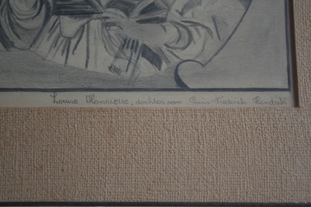 Kunstenaar onbekend - potlood tekening - portret van Louise Henriette kopen? Bied vanaf 1!