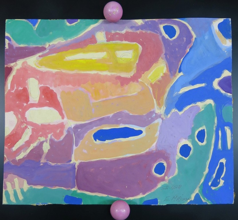 Elbertus Majoor: Gemengde techniek op karton, 2 abstracte composities kopen? Bied vanaf 1!