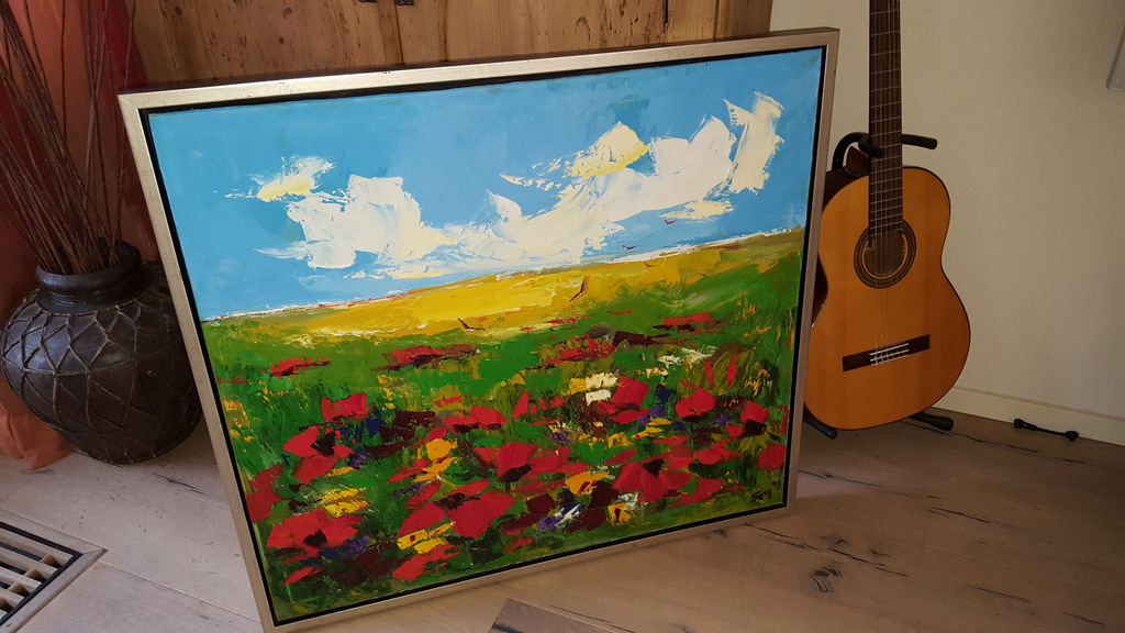 Gagik Manoukian (1952) - klaprozen-  Acrylverf op doek, gesigneerd r.o. kopen? Bied vanaf 325!