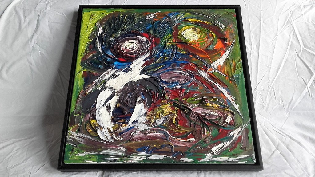 A. Vriens - Acrylverf op linnen - Gesigneerd en ingelijst kopen? Bied vanaf 1!